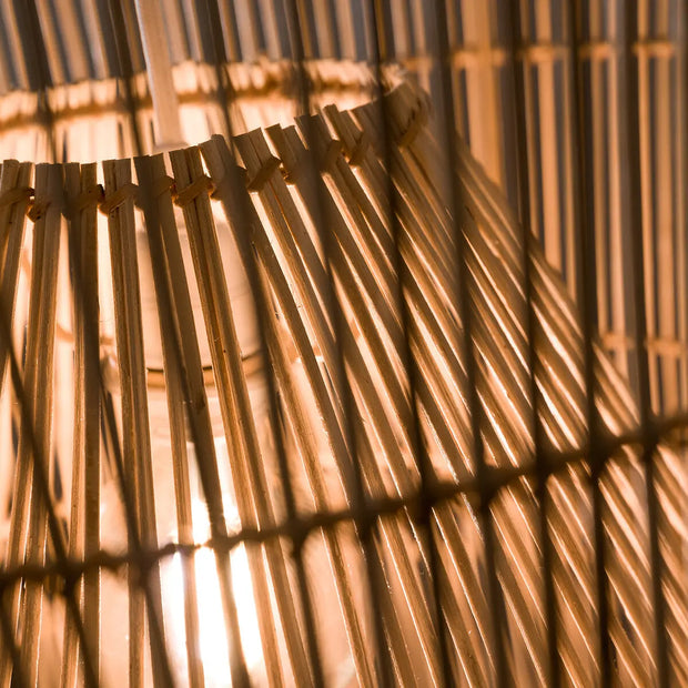 Längliche Rattan-Hängeleuchte | PENGADI - Rattan Deko