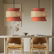 Farbige Rattan-Hängeleuchte Rattan Deko