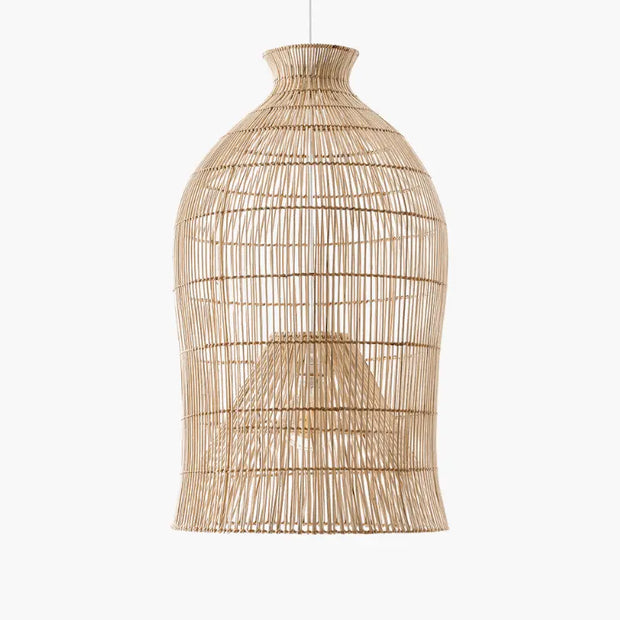 Längliche Rattan-Hängeleuchte | PENGADI - Rattan Deko