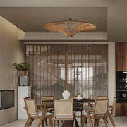 Flache Rattan-Hängeleuchte Rattan Deko