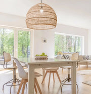Geflochtene Rattan-Hängeleuchte Rattan Deko