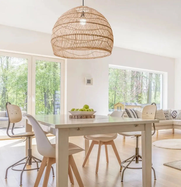 Geflochtene Rattan-Hängeleuchte Rattan Deko