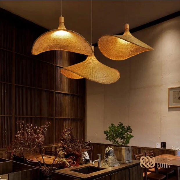 Rattanhängelampe Hut | CHAPEAU D'OR - Rattan Deko