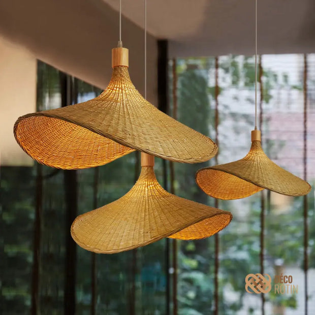 Rattanhängelampe Hut | CHAPEAU D'OR - Rattan Deko