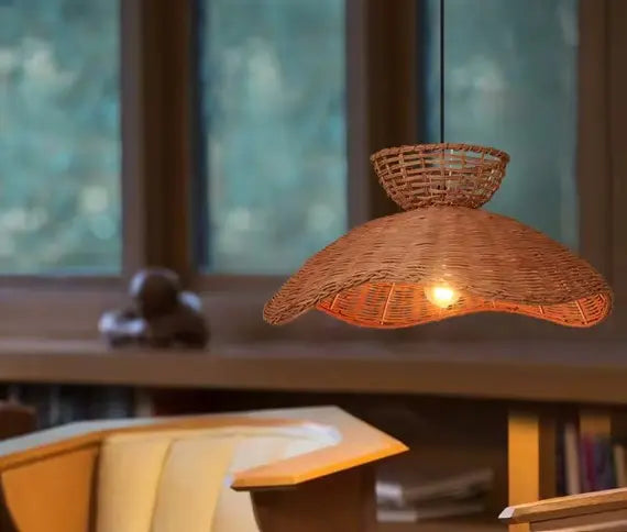 Rattan-Pendelleuchte Kelch Rattan Deko