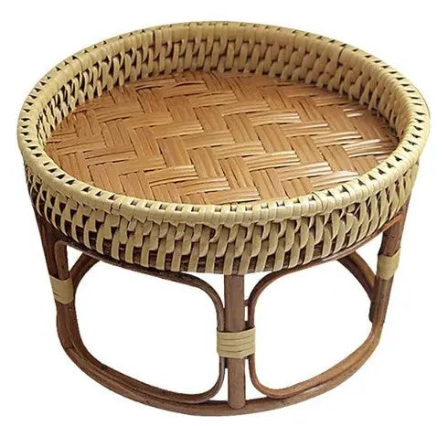 Geflochtener Rattantisch Rattan Deko