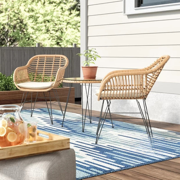 Synthetischer Rattan Stuhl für Garten und Terrasse Rattan Deko
