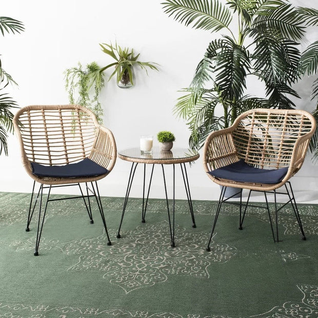 Synthetischer Rattan Stuhl für Garten und Terrasse Rattan Deko