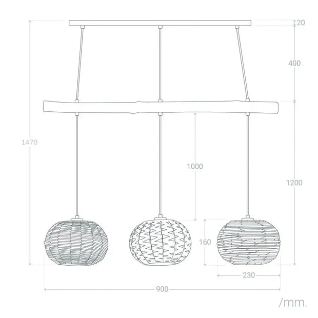 Hängelampe aus Rattan und Treibholz Rattan Deko