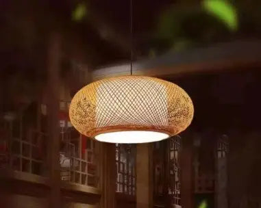 Ovale Rattan-Pendelleuchte mit Stil - Rattan Deko