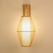 Japanische Wandlampe im minimalistischen Design Rattan Deko