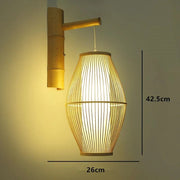 Japanische Wandlampe im minimalistischen Design Rattan Deko