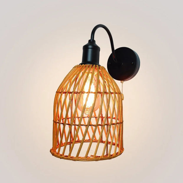 Rattan Wandleuchte mit Schalter für stilvolle Beleuchtung Rattan Deko