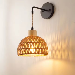 Vintage Wandlampe für nostalgische Akzente Rattan Deko