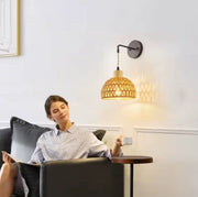 Vintage Wandlampe für nostalgische Akzente Rattan Deko