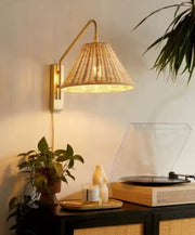 Wandlampe aus Rattan im Hutdesign Rattan Deko