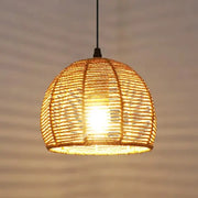 Halbkugelförmige Rattan-Hängeleuchte - Rattan Deko