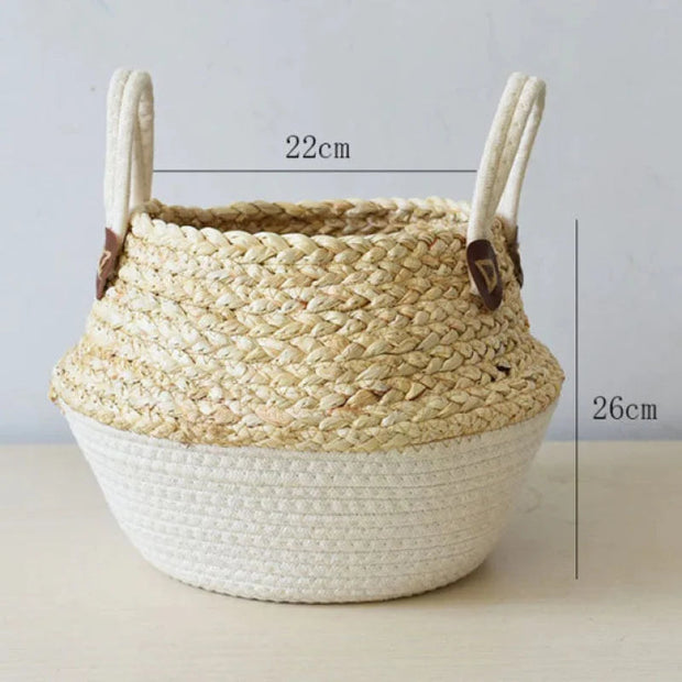 Korb-Pflanztopf aus Weide für Blumen und Pflanzen Rattan Deko