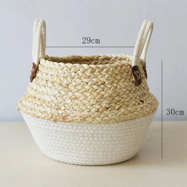 Korb-Pflanztopf aus Weide für Blumen und Pflanzen Rattan Deko