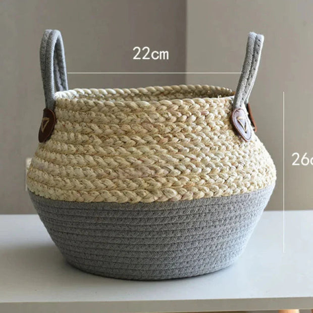 Korb-Pflanztopf aus Weide für Blumen und Pflanzen Rattan Deko