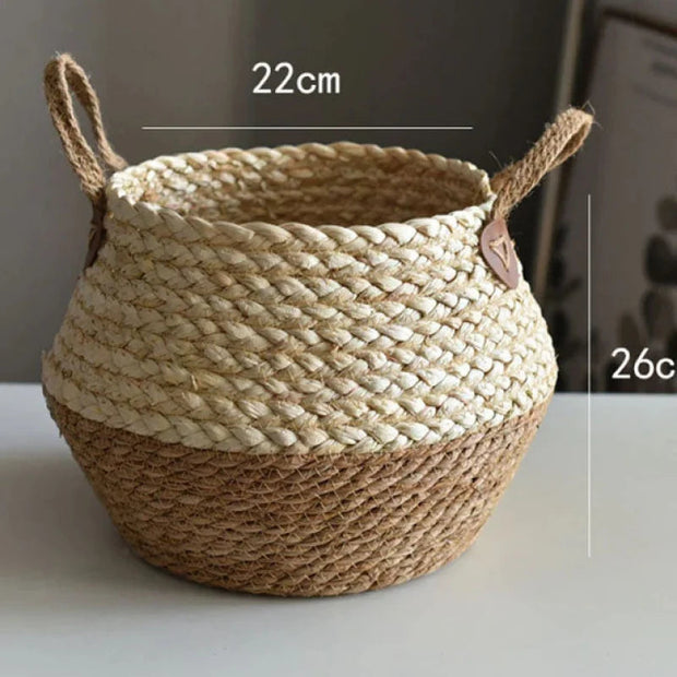 Korb-Pflanztopf aus Weide für Blumen und Pflanzen Rattan Deko