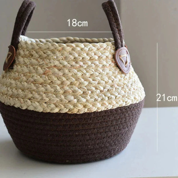 Korb-Pflanztopf aus Weide für Blumen und Pflanzen Rattan Deko