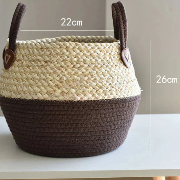 Korb-Pflanztopf aus Weide für Blumen und Pflanzen Rattan Deko
