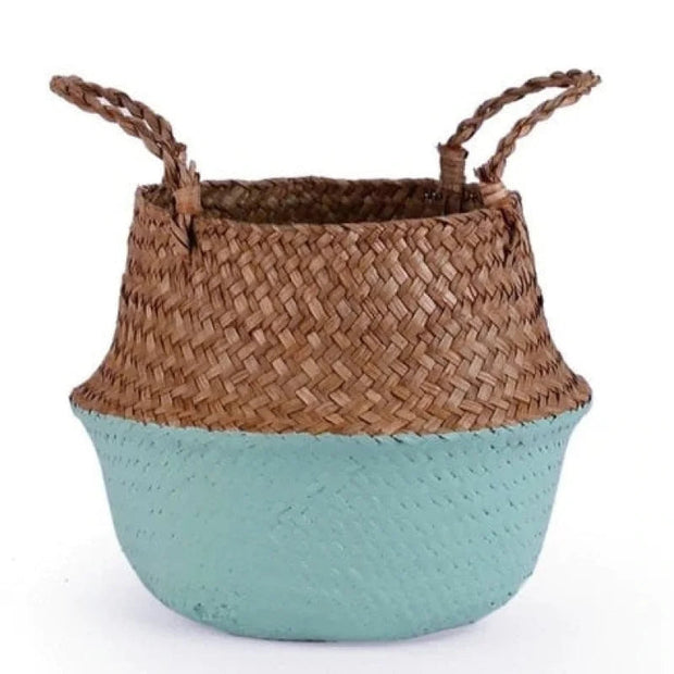 Bunter Weiden-Cachepot für Pflanzen Rattan Deko