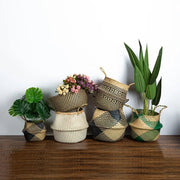 Dekorativer Cache Pot für Pflanzen und Blumen Rattan Deko
