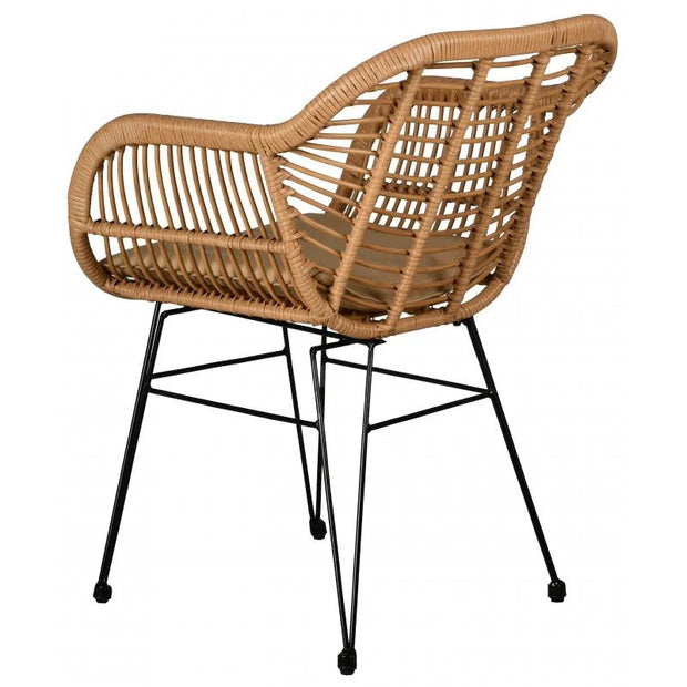 Synthetischer Rattan Stuhl für Garten und Terrasse Rattan Deko