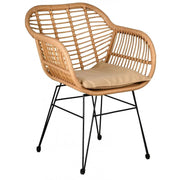 Synthetischer Rattan Stuhl für Garten und Terrasse Rattan Deko