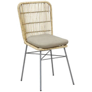 Rattanstuhl mit Kissen für Garten und Terrasse Rattan Deko