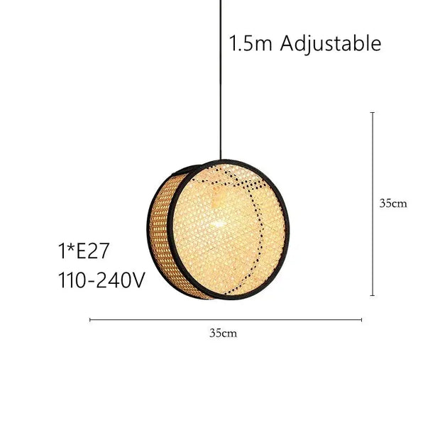 Design Hängelampe mit Flechtmuster Rattan Deko