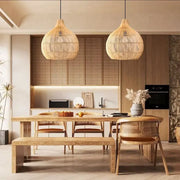 Große Rattan-Hängelampe Rattan Deko