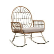Rotin Fauteuil mit einzigartiger Schildkröten-Rückenlehne - Rattan Deko