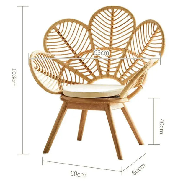 Leichter Rattan Sessel aus hellem Holz - Rattan Deko