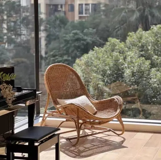 Natürlicher Rattan Cocoon Sessel für gemütliche Entspannung - Rattan Deko