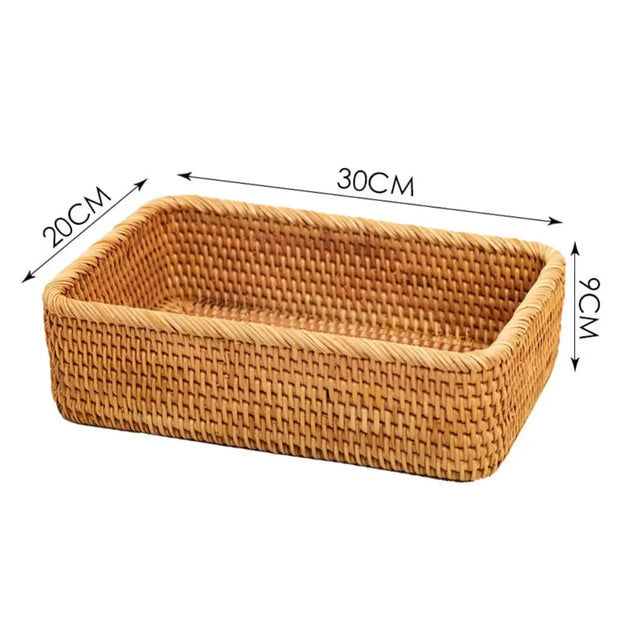 Rechteckiger Rattan-Korb - Rattan Deko