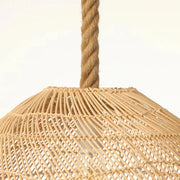Hängelampe aus Rattan und Seil für stilvolle Beleuchtung - Rattan Deko