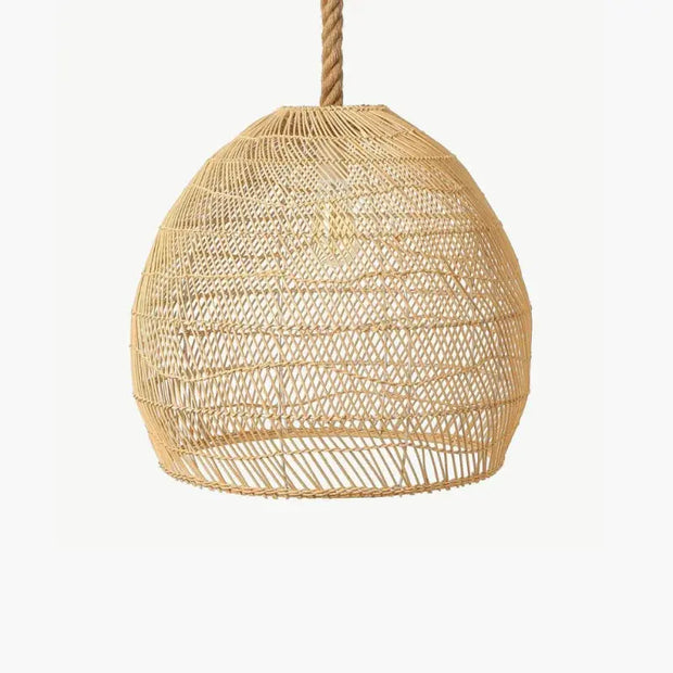 Hängelampe aus Rattan und Seil für stilvolle Beleuchtung - Rattan Deko