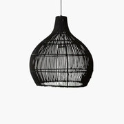 Schwarze Rattansuspension für stilvolle Beleuchtung - Rattan Deko