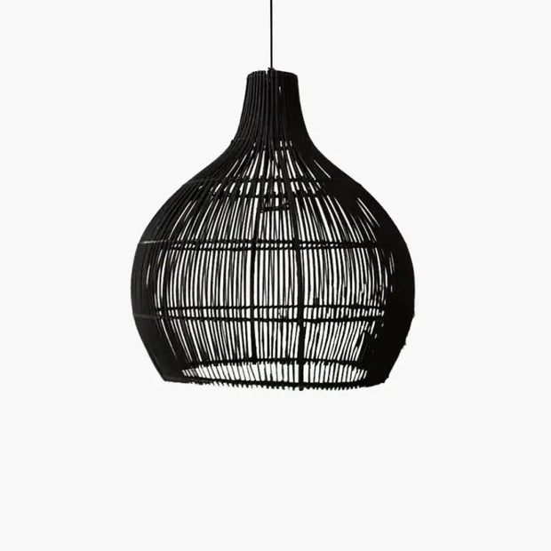 Schwarze Rattansuspension für stilvolle Beleuchtung - Rattan Deko