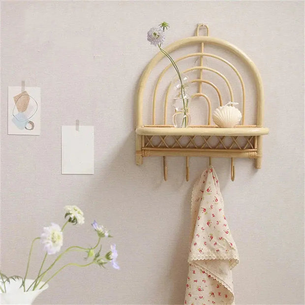 Regenbogen Rattan Wandhaken | LÉANDRE - Rattan Deko