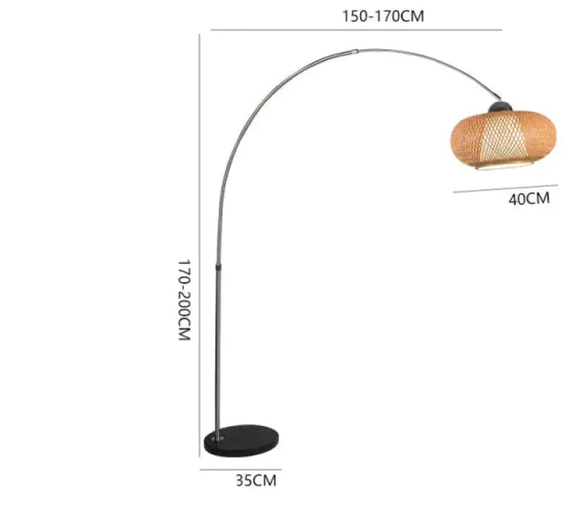 Bogenlampe aus Rattan für elegantes Ambiente - Rattan Deko
