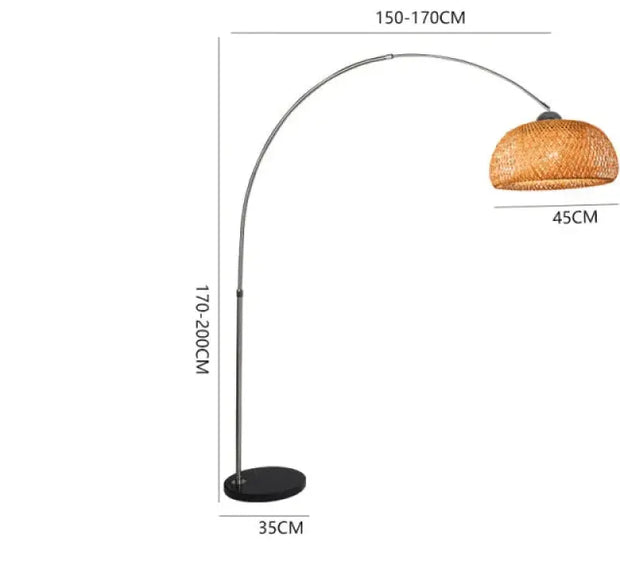 Bogenlampe aus Rattan für elegantes Ambiente - Rattan Deko