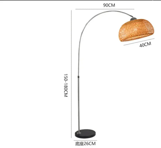 Bogenlampe aus Rattan für elegantes Ambiente - Rattan Deko