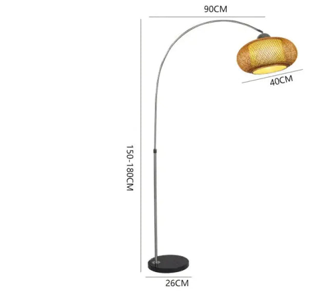 Bogenlampe aus Rattan für elegantes Ambiente - Rattan Deko