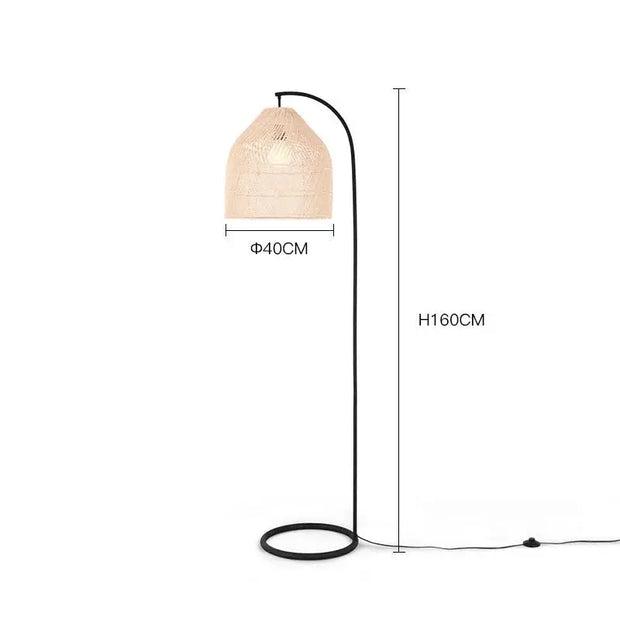 Ethnischer Design-Lampadaire für stilvolle Beleuchtung - Rattan Deko