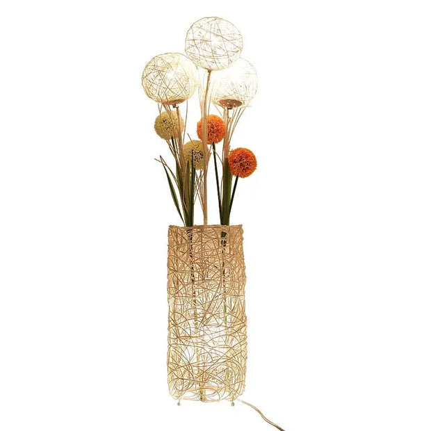 Lampadaire Fleur aus Rattan für stilvolle Beleuchtung - Rattan Deko