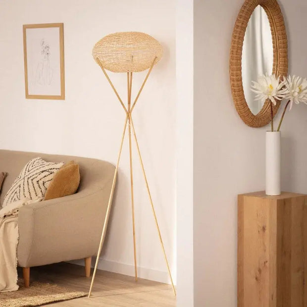 Lampadaire aus Rattan im modernen Design Rattan Deko